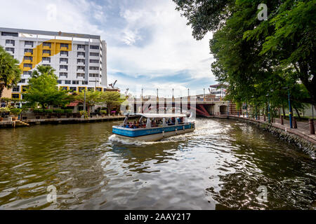 Malacca City (also spelled Melaka) is the capital of the coastal state of Malacca, in southwestern Malaysia. Stock Photo