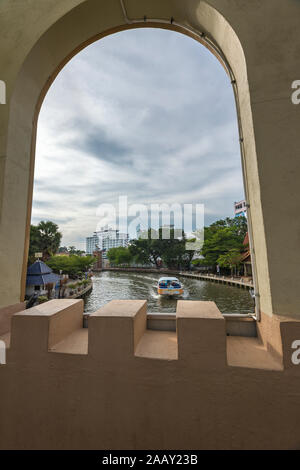 Malacca City (also spelled Melaka) is the capital of the coastal state of Malacca, in southwestern Malaysia. Stock Photo