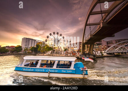 Malacca City (also spelled Melaka) is the capital of the coastal state of Malacca, in southwestern Malaysia. Stock Photo