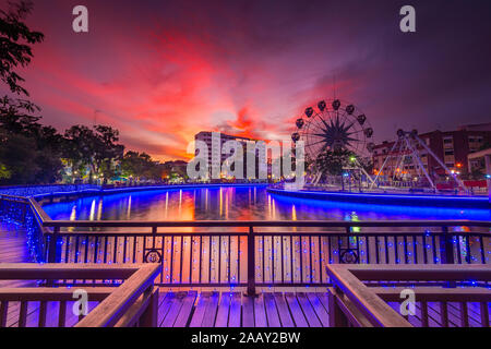 Malacca City (also spelled Melaka) is the capital of the coastal state of Malacca, in southwestern Malaysia. Stock Photo