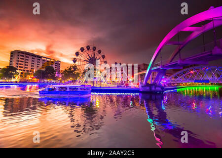 Malacca City (also spelled Melaka) is the capital of the coastal state of Malacca, in southwestern Malaysia. Stock Photo