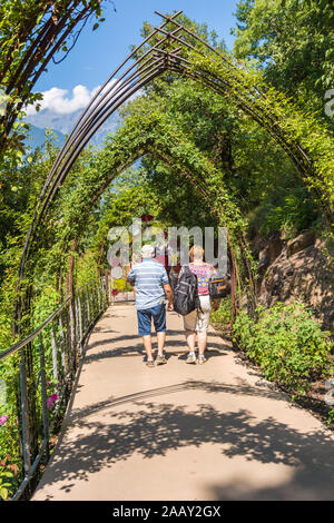 The Botanical gardens of Trauttmansorff Castle, Meran in Trentino Alto Adige, northern Italy, Europe, August 2019 Stock Photo