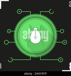 Computer virus color icon. Malware symbol. Trojan vector isolated illustration Stock Vector