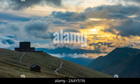 German military memorial and cemetery, Passo Pordoi, Dolomites, Italy Stock Photo