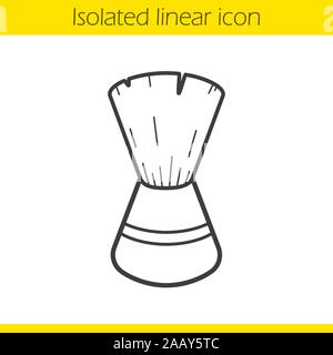 Shaving brush linear icon. Thin line illustration. Contour symbol. Vector isolated outline drawing Stock Vector