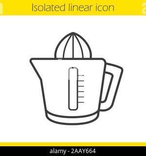 Juicer linear icon. Squeezer thin line illustration. Juice extractor contour symbol. Vector isolated outline drawing Stock Vector