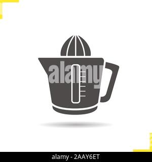 Juicer icon. Drop shadow juice extractor silhouette symbol. Squeezer. Vector isolated illustration Stock Vector