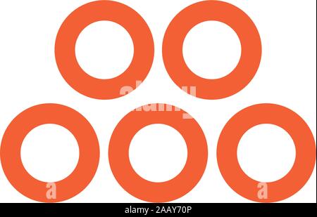 five circles Logo colorful design template. Five point Social Logo. Stock Vector illustration isolated Stock Vector