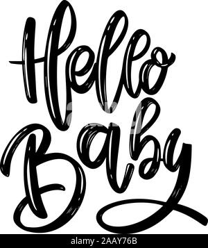 Hello baby lettering Royalty Free Vector Image