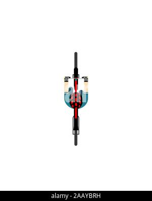 A ride on the bicycle. View from above. Vector illustration on a white isolated background. Flat style. Stock Vector