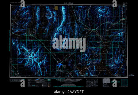 YellowMaps Las Vegas NV topo map, 1:250000 Scale, 1 X 2 Degree, Historical,  1957, Updated 1957, 22.8 x 32.2 in