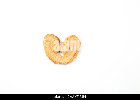 layered shortbread cookies on white isolated background Stock Photo