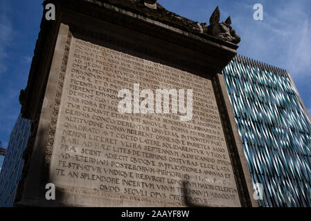 A Latin Inscription At The Base Of The Monument To The Great Fire of ...