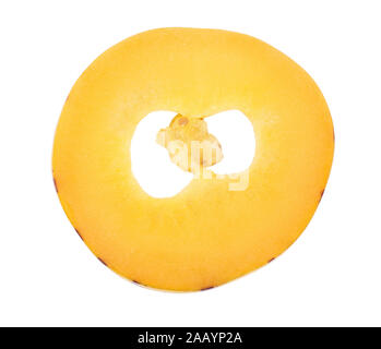 Fresh Pepino fruit slice isolated on white background. Stock Photo