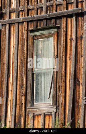 Window of an old house in McEwen, Oregon. Stock Photo