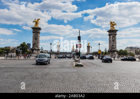 A view of Pont Alexandre III from Avenue Winston Churchill, Paris