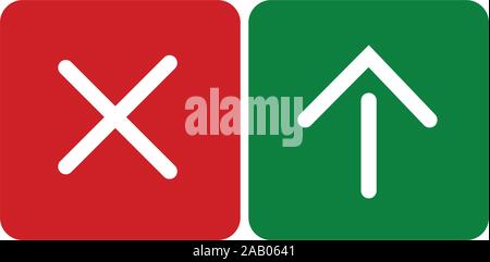 Traffic lights with arrow and cross. stop and go sign. Stock Vector illustration isolated Stock Vector