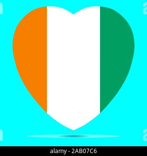 I Love CÃ´te D`Ivoire with Heart Flag Shape Vector Stock Vector -  Illustration of country, patriotic: 175552514