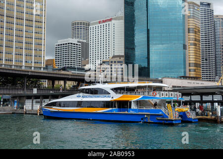 Sydney, Australia - Circa 2019 : Manly Fast Ferry at Circular Quay Stock Photo