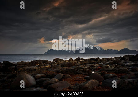 Photos are taken in Flakstad municipality inthe  Western Lofofoten islands Stock Photo