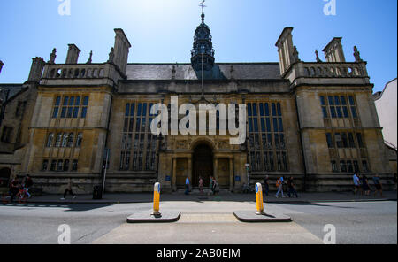 Oxford, United Kingdom - June 29 2019:   The frontage of the historic Oxford University Examinations Schools building on High Street Stock Photo