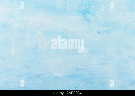 Texture of light blue wooden surface. Close up, top view, horizontal stripes. Stock Photo