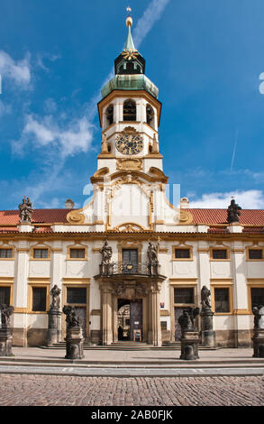 Loreto or the Prague Loreto is a remarkable complex of buildings in Hradčany. It is a large pilgrimage destination, established more than 300 years ag Stock Photo