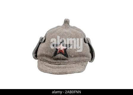 USSR (Russia) history. USSR military cap (Budenny cap) - pointed helmet formerly worn by Red Army men. 1933. Russia. Stock Photo