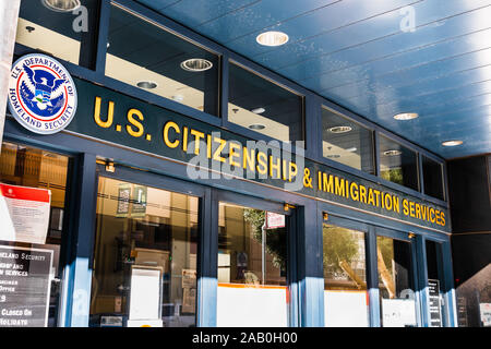 Nov 17, 2019 San Francisco / CA / USA - U.S. Citizenship and Immigration Services (USCIS) office located in downtown San Francisco; USCIS is an agency Stock Photo