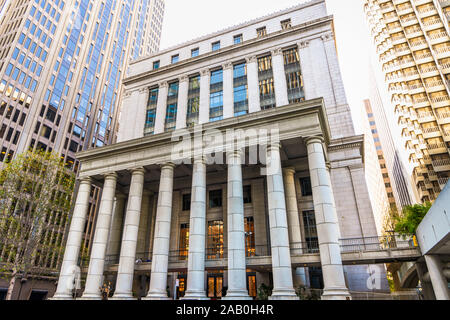 Nov 17, 2019 San Francisco/USA - The Old Federal Reserve Bank of San Francisco Building, now known as the Bently Reserve Stock Photo