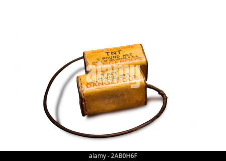 Explosives used by the resistance movement in Belgium and France, type TNT 1/2 lb, USA, circa 1943 Stock Photo