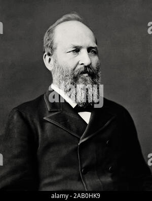 James Abram Garfield (1831 – 1881) was the 20th president of the United States, serving from March 4, 1881 until his death by assassination six and a Stock Photo