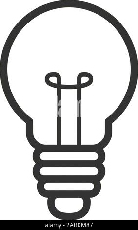Incandescent light bulb vector icon, solid illustration, pictogram isolated on white Stock Vector