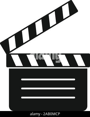 Film clapper icon. Simple illustration of film clapper vector icon for web design isolated on white background Stock Vector