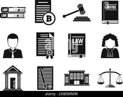 Judge icons set. Simple set of judge vector icons for web design on white background Stock Vector