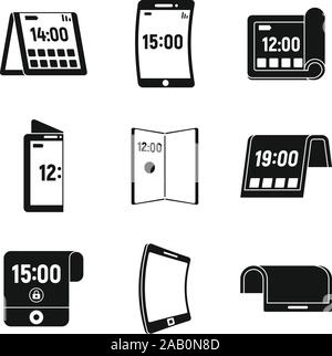 Phone flexible display icons set. Simple set of phone flexible display vector icons for web design on white background Stock Vector