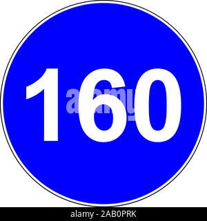 Road sign with suggested speed of 160 km/h Stock Photo - Alamy