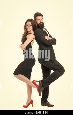 This is our evening. Couples bucket list. Romantic couple wear formal  clothes. Man and woman elegant dressed ready for night out. Celebrate  anniversary. Confident couple going to party. Romantic date Stock Photo -