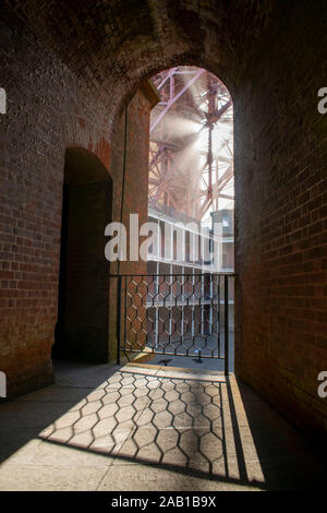 Fort Point in San Francisco has many doorways and windows that create interesting shadows Stock Photo