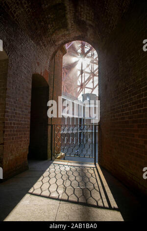 Fort Point in San Francisco has many doorways and windows that create interesting shadows Stock Photo