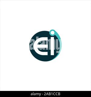 Initial letter ei or ie logo vector design templates Stock Vector
