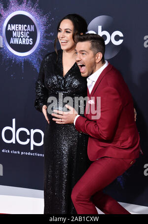 Los Angeles, United States. 24th Nov, 2019. (L-R) Aijia Lise and singer Andy Grammer arrive for the 47th annual American Music Awards at the Microsoft Theater in Los Angeles on Sunday, November 24, 2019. Photo by Jim Ruymen/UPI Credit: UPI/Alamy Live News Stock Photo