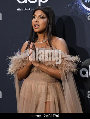 Los Angeles, United States. 24th Nov, 2019. Singer Toni Braxton appears backstage during the 47th annual American Music Awards at the Microsoft Theater in Los Angeles on Sunday, November 24, 2019. Photo by Jim Ruymen/UPI Credit: UPI/Alamy Live News Stock Photo