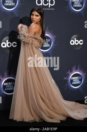 Los Angeles, United States. 24th Nov, 2019. Singer Toni Braxton appears backstage during the 47th annual American Music Awards at the Microsoft Theater in Los Angeles on Sunday, November 24, 2019. Photo by Jim Ruymen/UPI Credit: UPI/Alamy Live News Stock Photo