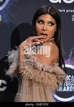 Los Angeles, United States. 24th Nov, 2019. Singer Toni Braxton appears backstage during the 47th annual American Music Awards at the Microsoft Theater in Los Angeles on Sunday, November 24, 2019. Photo by Jim Ruymen/UPI Credit: UPI/Alamy Live News Stock Photo