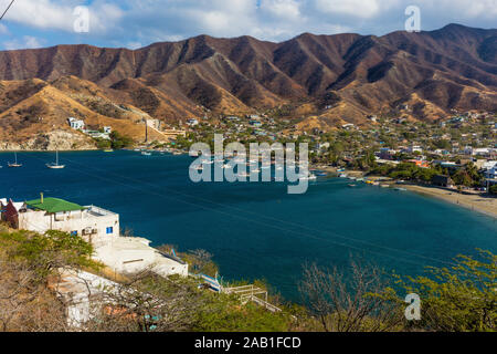 Taganga skyline cityscape Magdalena in Colombia South America Stock Photo