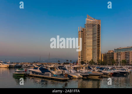 Zaitunay Bay marina in Beirut capital city of Lebanon Middle east Stock Photo