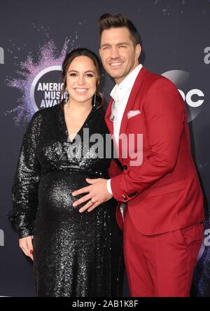 Los Angeles, CA. 24th Nov, 2019. Aijia Lise, Andy Grammer at arrivals for 2019 American Music Awards - Arrivals 2, Microsoft Theater, Los Angeles, CA November 24, 2019. Credit: Elizabeth Goodenough/Everett Collection/Alamy Live News Stock Photo