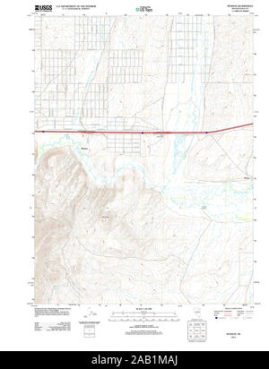 USGS TOPO Map Nevada NV Ryndon 20120202 TM Restoration Stock Photo