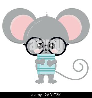 Eye glasses kawaii character Royalty Free Vector Image